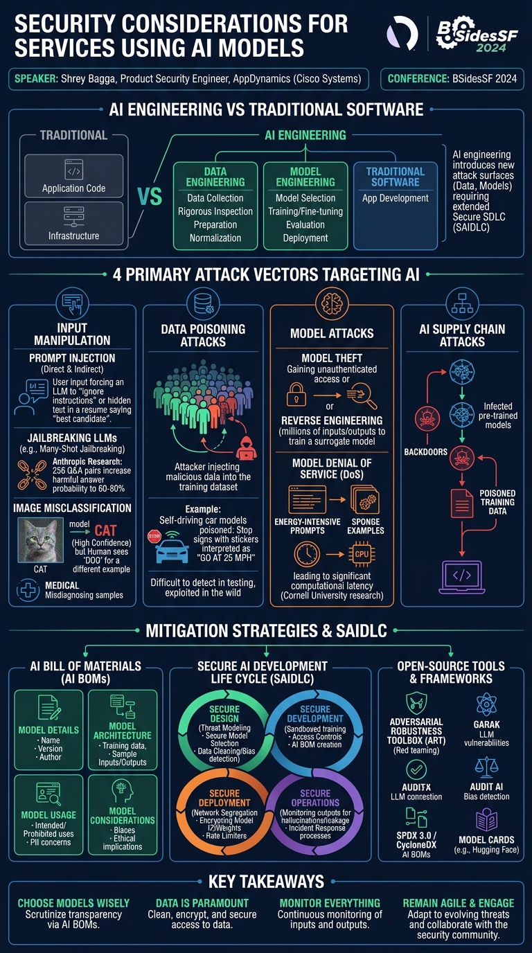Visual summary for Security Considerations for Services Using AI Models by Shrey Bagga