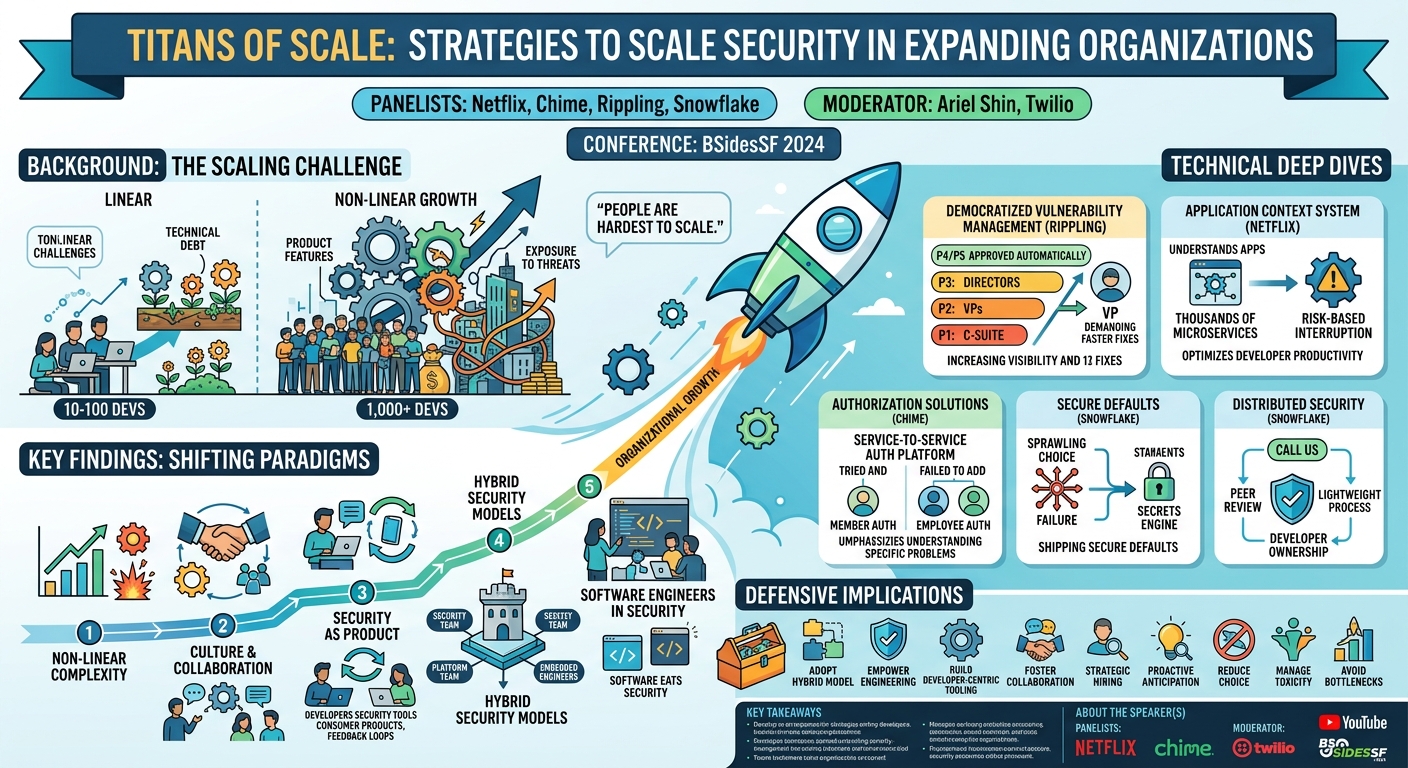 Visual summary for Titans of Scale: Strategies to Scale Security in Expanding Organizations