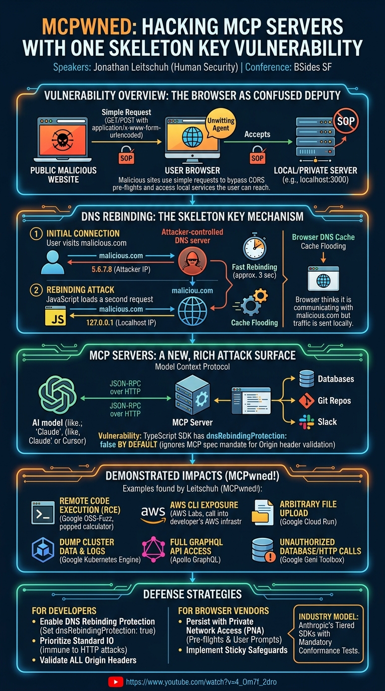 Visual summary for MCPwned: Hacking MCP Servers with One Skeleton Key Vulnerability by Jonathan Leitschuh