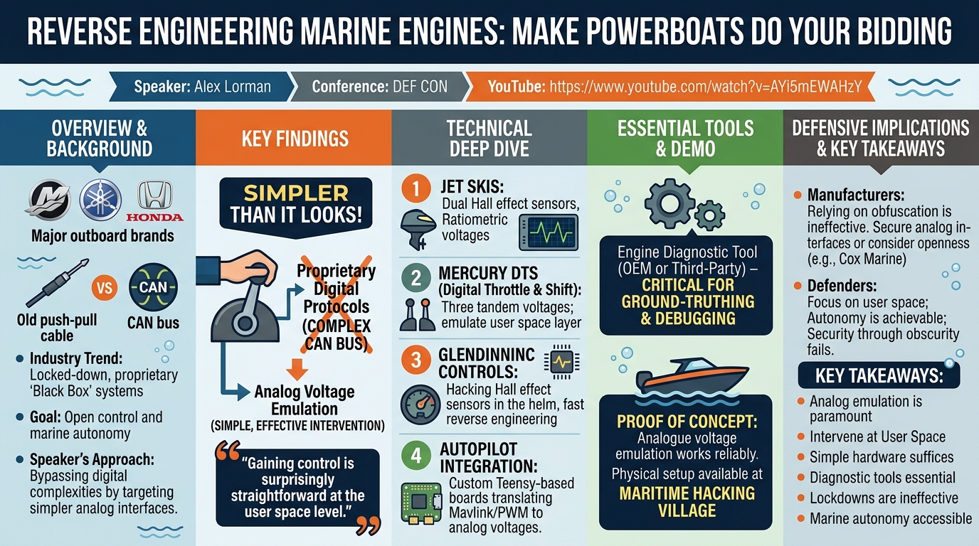 Visual summary for Reverse Engineering Marine Engines: Make powerboats do your bidding by Alex Lorman