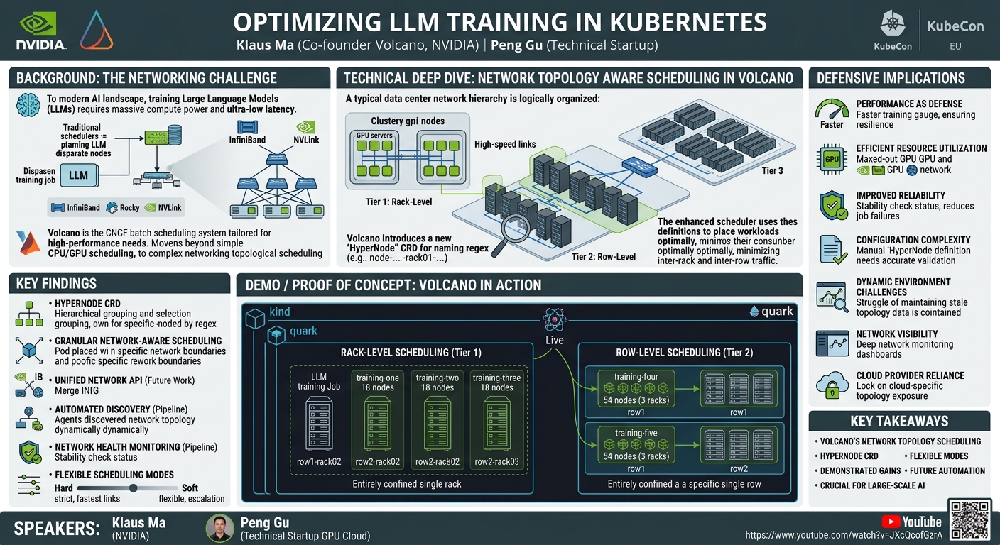 Visual summary for Optimizing Training Performance for Large Language Model(LLM) in Kubernetes - Klaus Ma & Peng Gu by Klaus Ma, Peng Gu