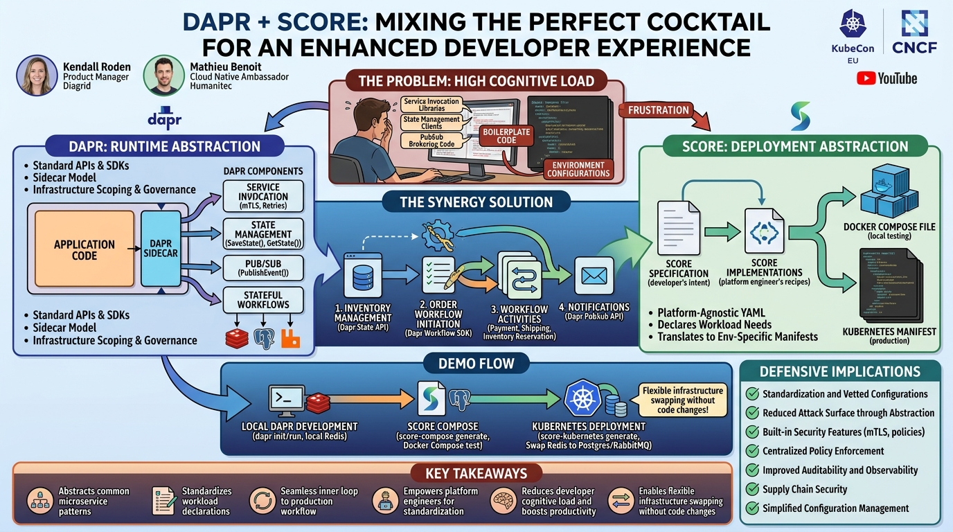 Visual summary for Dapr + Score: Mixing the Perfect Cocktail for an Enhanced Develope... Mathieu Benoit & Kendall Roden by Mathieu Benoit, Kendall Roden