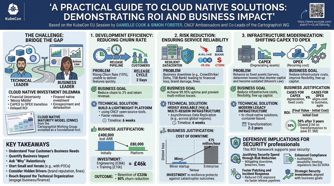 Visual summary for A Practical Guide To Cloud Native Solutions: Demonstrating ROI and... Danielle Cook & Simon Forster by Danielle Cook, Simon Forster