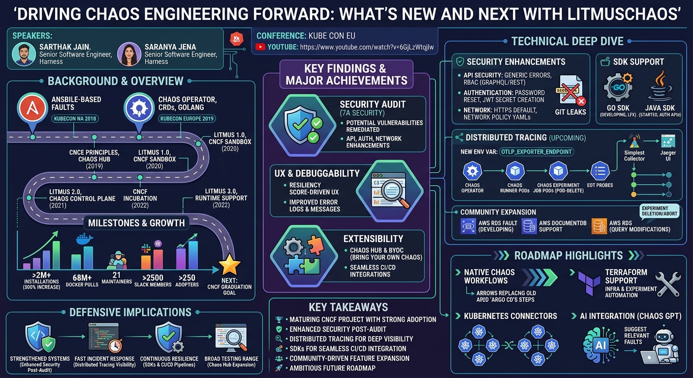 Visual summary for Driving Chaos Engineering Forward: What’s New and Next With LitmusCha... Sarthak Jain & Saranya Jena by Sarthak Jain, Saranya Jena