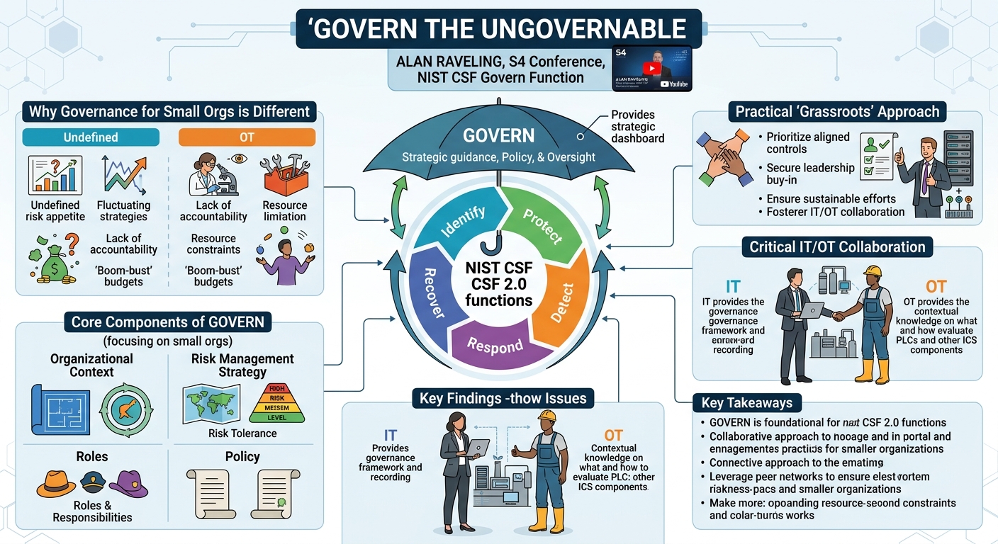 Visual summary for Govern The Ungovernable - NIST CSF Govern Function by Alan Raveling
