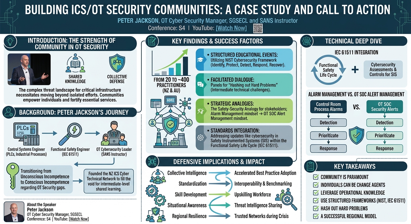Visual summary for Building ICS/OT Security Communities by Peter Jackson